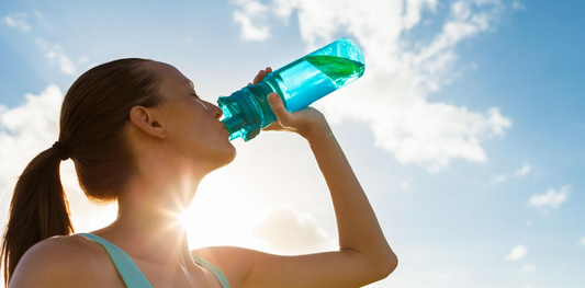 Female staying hydrated